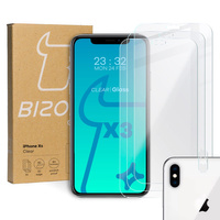 3x Szkło hartowane + szybka na aparat Bizon Glass Clear Pack do iPhone Xs