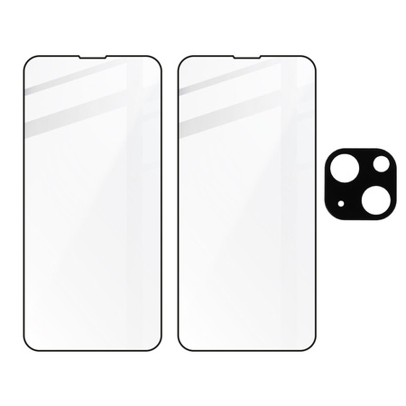 2x Szkło + szybka na aparat Bizon Edge Pack do iPhone 13