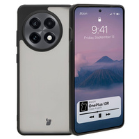 Etui Bizon Case Angelo do OnePlus 13R, półprzezroczyste z czarną ramką