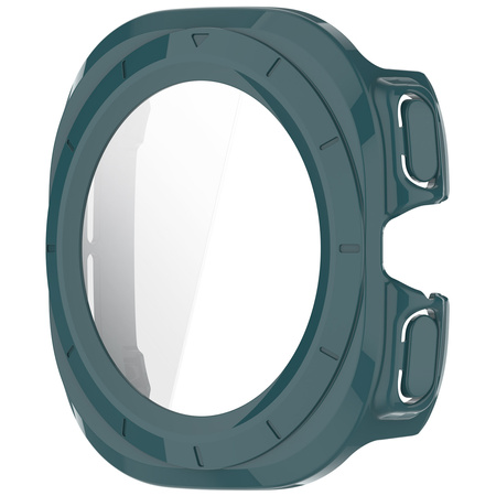 Etui ze szkłem do zegarka Bizon Case Watch Adamo do Galaxy Watch Ultra 2 / 1, zielone