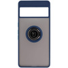 Etui z uchwytem na palec Bizon Case Hybrid Ring do Google Pixel 7 Pro, przydymione z granatową ramką