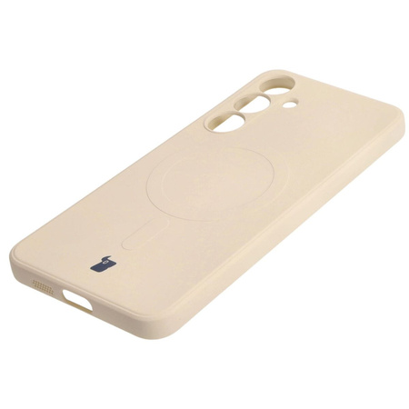 Etui Bizon Case Silicone Magnetic Sq do Galaxy S24 Plus, beżowe