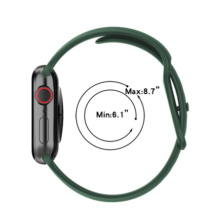 Pasek Bizon Strap Watch Silicone S do Apple Watch 38/40/41/42 mm, ciemnozielony