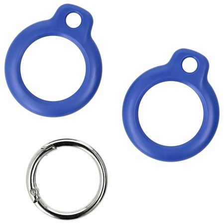 Etui Bizon Case Locator Keychain do Apple AirTag, niebieskie