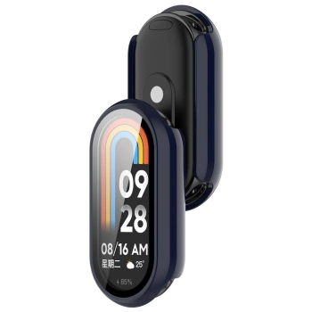 Etui ze szkłem do zegarka Bizon Case Watch Adamo do Xiaomi Smart Band 10, niebieskie