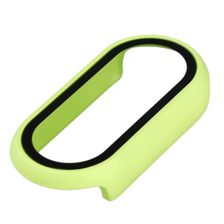 Etui ze szkłem do zegarka Bizon Case Watch Adamo do Xiaomi Smart Band 10, jasnozielone