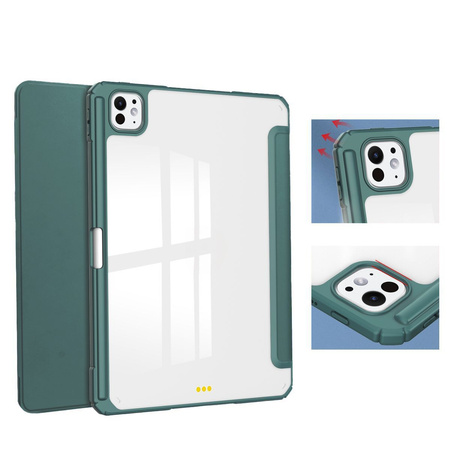 Etui Bizon Case Tab Clear Matt do iPad Pro 11" 5 gen. 2024, ciemnozielone