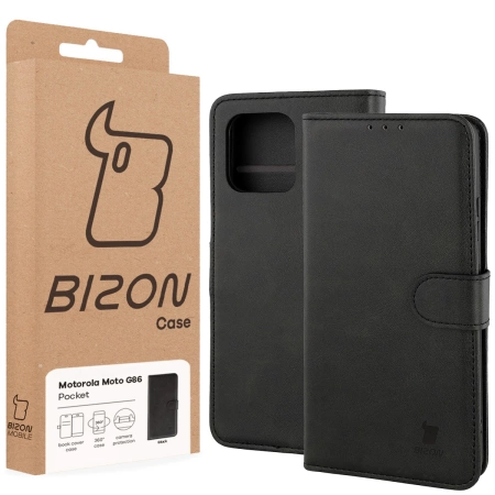 Etui z klapką Bizon Case Pocket do Motorola Moto G86 5G, czarne