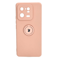 Etui Bizon Case Silicone Ring Sq do Xiaomi 13 Pro, jasnoróżowe