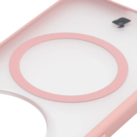 Etui z pierścieniem magnetycznym Bizon Case MatteO do Vivo X300, przydymione-jasnoróżowe