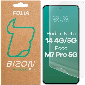 Folia hydrożelowa na ekran Bizon Glass Hydrogel Front do Xiaomi Redmi Note 14 4G / 14 5G / POCO M7 Pro 5G, 1 sztuka