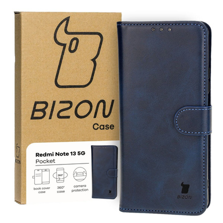 Etui z klapką Bizon Case Pocket do Xiaomi Poco X6 / Xiaomi Redmi Note 13 Pro 5G, granatowe