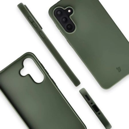 Etui z recyklingu Bizon Case ReLeaf do Galaxy A56 5G, ciemnozielone
