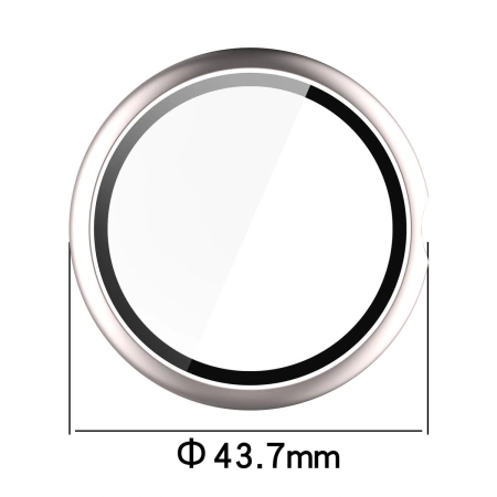 Etui ze szkłem do zegarka Bizon Case Watch Adamo do Google Pixel Watch 4 41 mm, satynowe szmapańskie