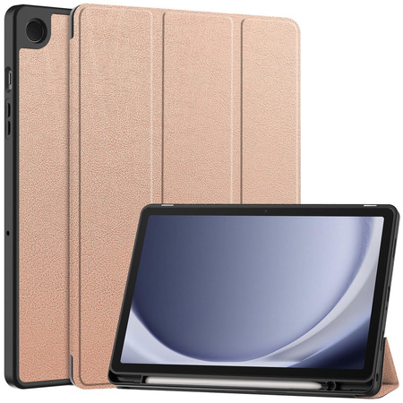 Etui Bizon Case Tab Lizard do Galaxy Tab A9 Plus, różowozłote