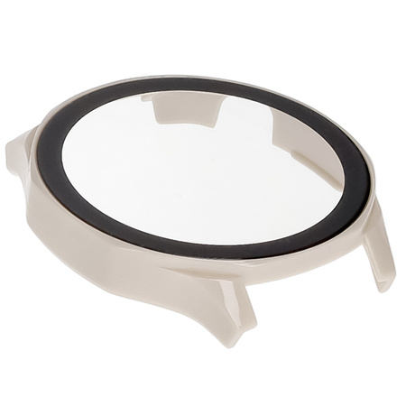 Etui ze szkłem do zegarka Bizon Case Watch Adamo do Huawei Watch GT 5 46 mm, beżowe