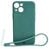 Etui Bizon Case Silicone Magnetic Sq do iPhone 13 Mini, ciemnozielone