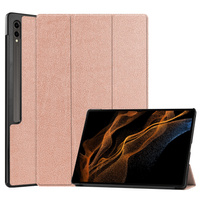 Etui Bizon Case Tab Croc do Galaxy Tab S10 Ultra / S9 Ultra, różowozłote