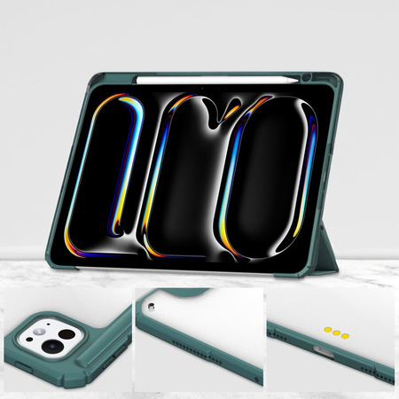 Etui Bizon Case Tab Clear Matt do iPad Pro 13" 7 gen. 2024, ciemnozielone