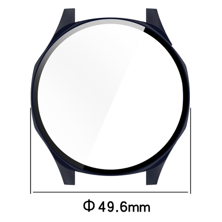 Etui ze szkłem do zegarka Bizon Case Watch Adamo do Huawei Watch GT 5 46 mm, niebieskie