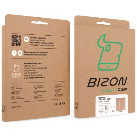 Etui z klapką Bizon Case Tab Lizard do Galaxy Tab A11 Plus / A9 Plus, różowozłote
