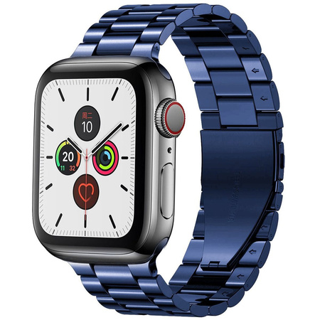 Pasek ze stali nierdzewnej Bizon Strap Watch Aura do Apple Watch 38/40/41/42 mm, niebieski