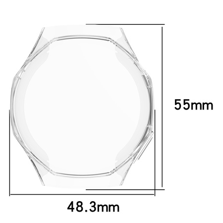 Etui Bizon Case Watch Felipe do Huawei Watch GT 5 Pro 46 mm, przeźroczyste