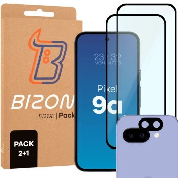 2x Szkło + szybka na aparat Bizon Edge 2 Pack do Pixel 9a