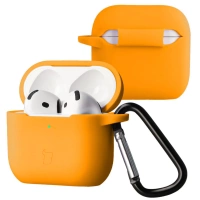 Silikonowe etui z karabińczykiem Bizon Case Headphone Silicone do AirPods 4, jasnozielone