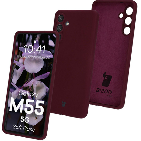 Silikonowe etui Bizon Soft Case do Galaxy M55 5G, ciemnofioletowe