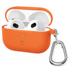 Silikonowe etui z karabińczykiem Bizon Case Headphone Silicone do AirPods 4, pomarańczowe