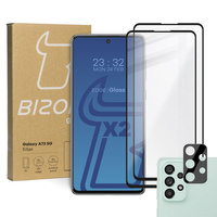 2x Szkło + szybka na aparat Bizon Edge Pack do Galaxy A73
