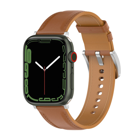 Skórzany pasek Bizon Strap Watch Casual do Apple Watch 44/45/46/49mm, jasnobrązowy