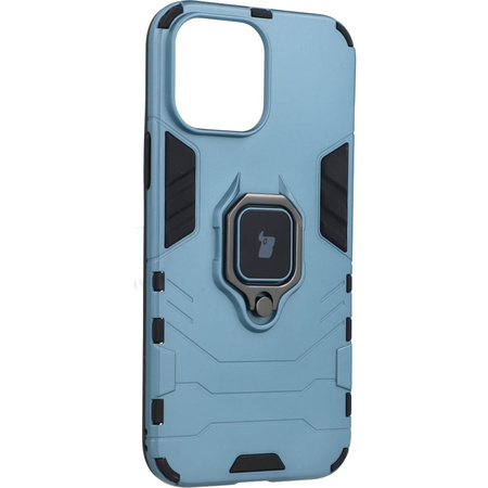 Etui Bizon Case Armor Ring do iPhone 13 Pro Max, niebieskie
