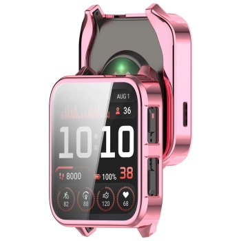 Etui z osłoną ekranu Bizon Case Watch Felipe do Garmin Venu X1, różowe