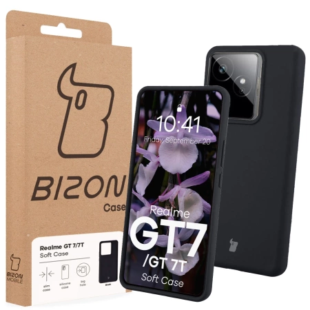 Silikonowe etui Bizon Soft Case do Realme GT 7 / 7T, czarne