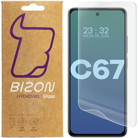 Folia hydrożelowa na ekran Bizon Glass Hydrogel Front do Realme C67 4G, 2 sztuki