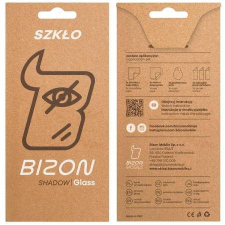 Prywatyzujące szkło hartowane Bizon Glass Clear Shadow do iPhone 16 Pro Max, przyciemniane