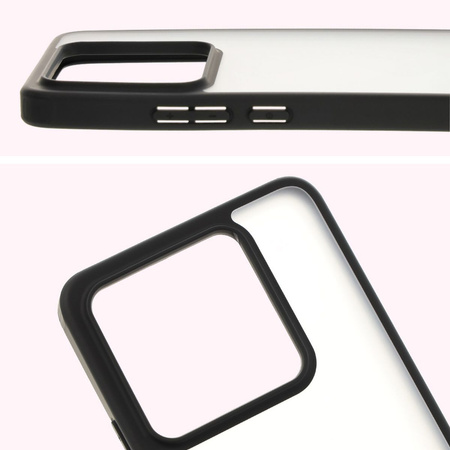 Etui Bizon Case Angelo do Xiaomi 14T, półprzezroczyste z czarną ramką