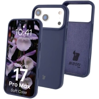 Silikonowe etui Bizon Soft Case do iPhone 17 Pro Max, ciemnoniebieskie