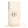 Etui Bizon Case Silicone Ring Sq do Xiaomi Redmi Note 12 5G/Poco X5, beżowe