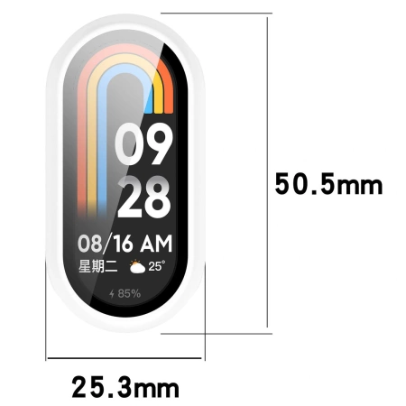 Etui ze szkłem do zegarka Bizon Case Watch Adamo do Xiaomi Smart Band 10, białe