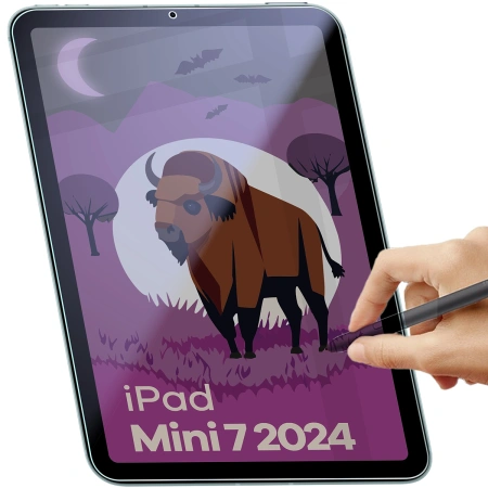 Prywatyzujące szkło hybrydowe Bizon Glass Tab Mule Shadow do iPad Mini 7 2024, matowe