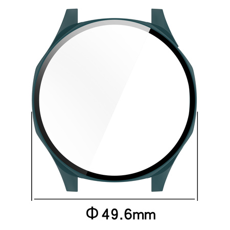 Etui ze szkłem do zegarka Bizon Case Watch Adamo do Huawei Watch GT 5 46 mm, zielone
