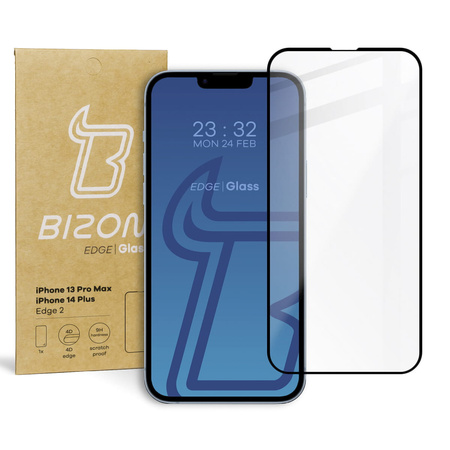 Szkło hartowane Bizon Glass Edge 2 do iPhone 14 Plus / 13 Pro Max, czarne