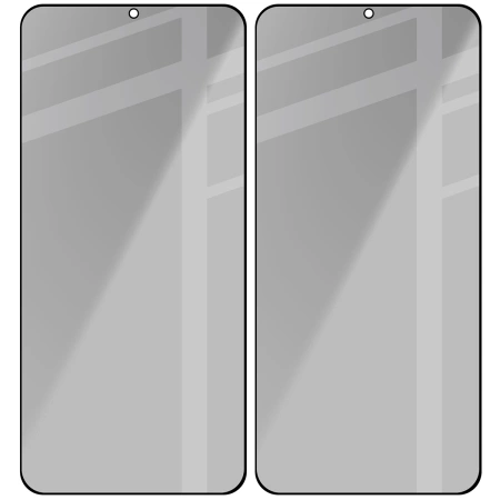 Prywatyzujące szkło hartowane Bizon Glass Edge Shadow Duo do Galaxy S25 Plus / S24 Plus, przyciemniane z czarną ramką, 2 sztuki