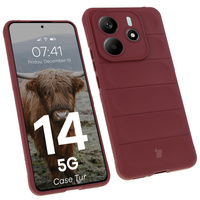 Pancerne etui Bizon Case Tur do Xiaomi Redmi Note 14 5G, burgundowe