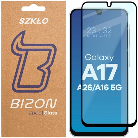 Szkło hartowane Bizon Glass Edge 2 do Galaxy A16 / A17 5G / A26 5G, czarna ramka