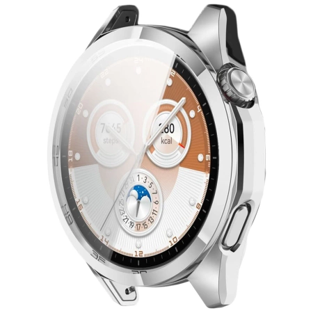 Etui z osłoną ekranu Bizon Case Watch Felipe do Huawei Watch GT6 46 mm, srebrne