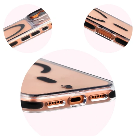 Etui z pierścieniem magnetycznym Bizon Case Marco do iPhone 17 Pro Max, przezroczyste z czarną ramką